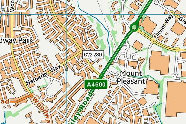 CV2 2SD map - OS VectorMap District (Ordnance Survey)