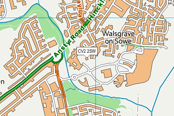 CV2 2SW map - OS VectorMap District (Ordnance Survey)