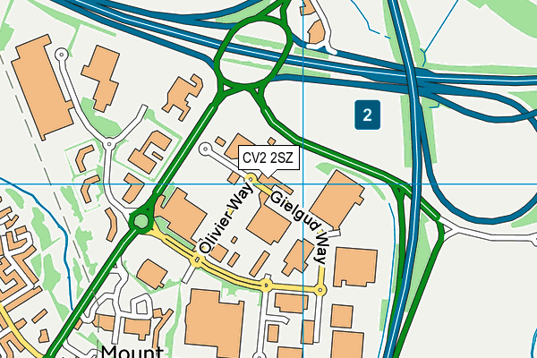 CV2 2SZ map - OS VectorMap District (Ordnance Survey)