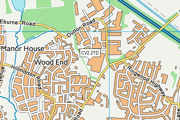 CV2 2TD map - OS VectorMap District (Ordnance Survey)