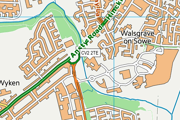 CV2 2TE map - OS VectorMap District (Ordnance Survey)