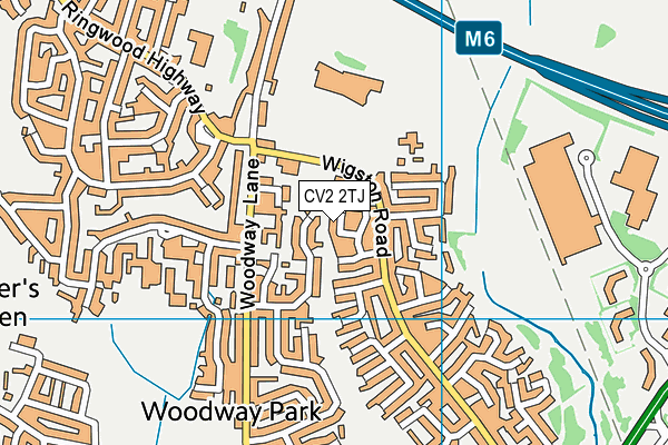 CV2 2TJ map - OS VectorMap District (Ordnance Survey)