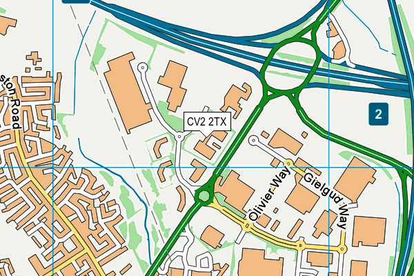 CV2 2TX map - OS VectorMap District (Ordnance Survey)