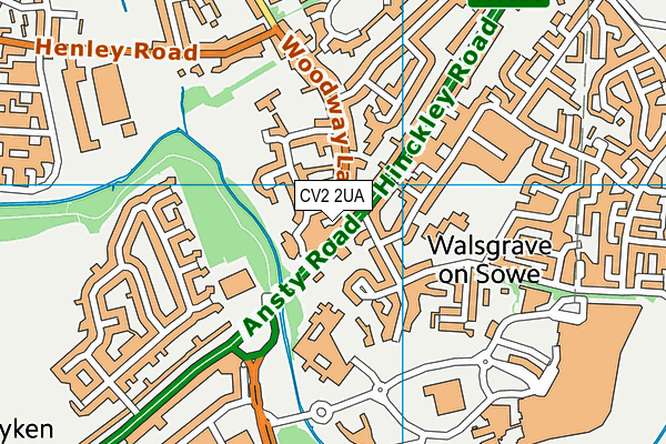 CV2 2UA map - OS VectorMap District (Ordnance Survey)