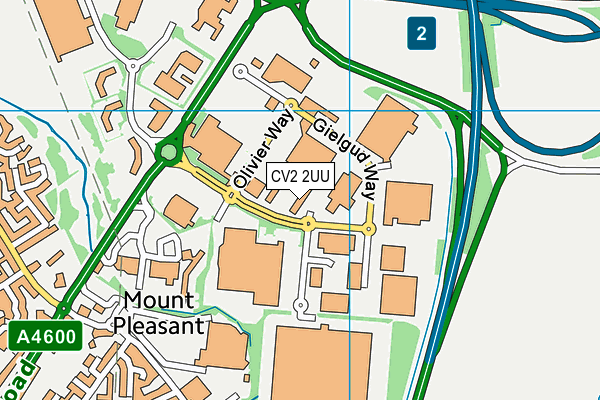 CV2 2UU map - OS VectorMap District (Ordnance Survey)