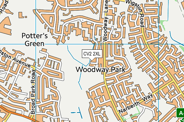 CV2 2XL map - OS VectorMap District (Ordnance Survey)