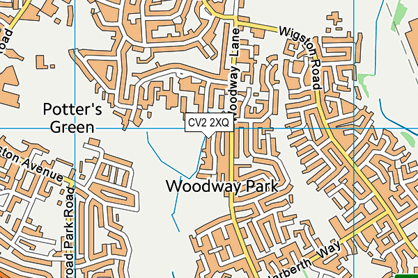 CV2 2XQ map - OS VectorMap District (Ordnance Survey)