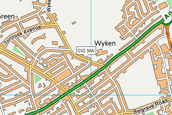 Wyken Croft Primary School map (CV2 3AA) - OS VectorMap District (Ordnance Survey)