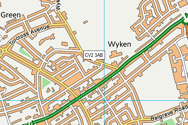 CV2 3AB map - OS VectorMap District (Ordnance Survey)