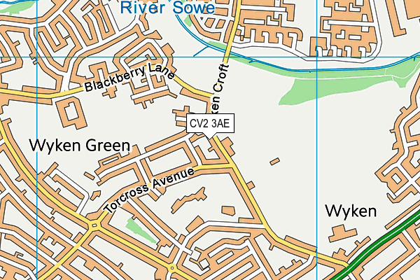 CV2 3AE map - OS VectorMap District (Ordnance Survey)