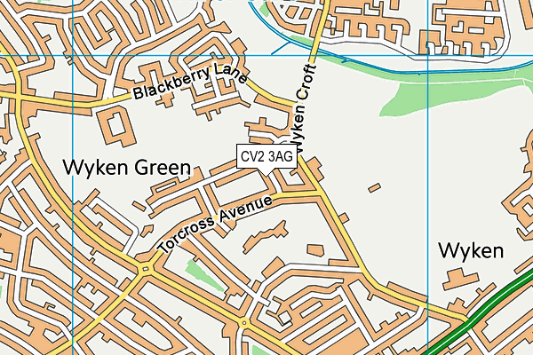 CV2 3AG map - OS VectorMap District (Ordnance Survey)