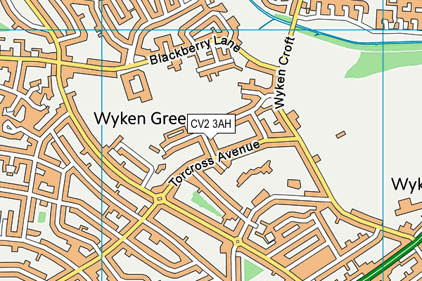 CV2 3AH map - OS VectorMap District (Ordnance Survey)