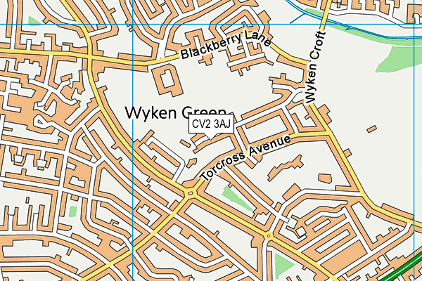 CV2 3AJ map - OS VectorMap District (Ordnance Survey)