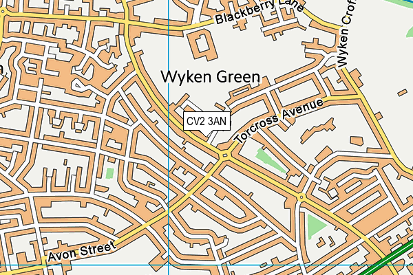 CV2 3AN map - OS VectorMap District (Ordnance Survey)