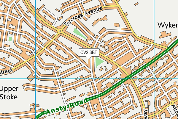 CV2 3BT map - OS VectorMap District (Ordnance Survey)