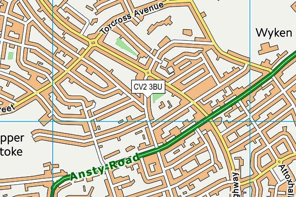 CV2 3BU map - OS VectorMap District (Ordnance Survey)