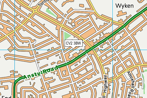 CV2 3BW map - OS VectorMap District (Ordnance Survey)