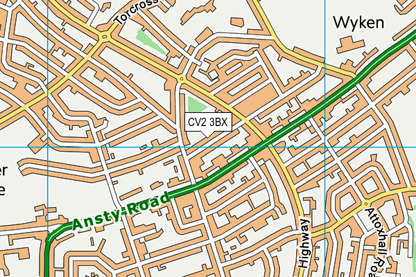 CV2 3BX map - OS VectorMap District (Ordnance Survey)
