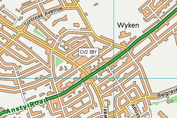 CV2 3BY map - OS VectorMap District (Ordnance Survey)