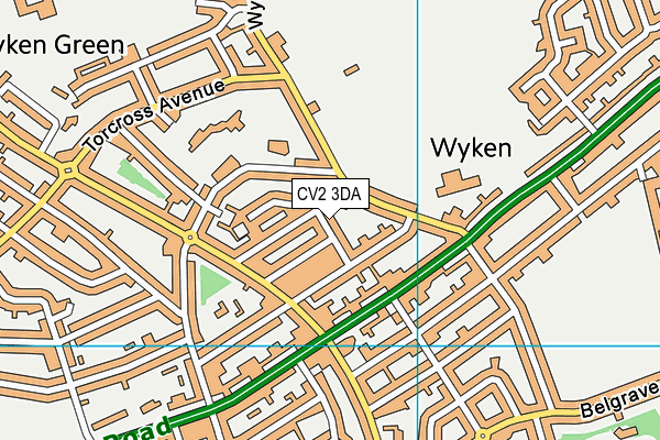 CV2 3DA map - OS VectorMap District (Ordnance Survey)