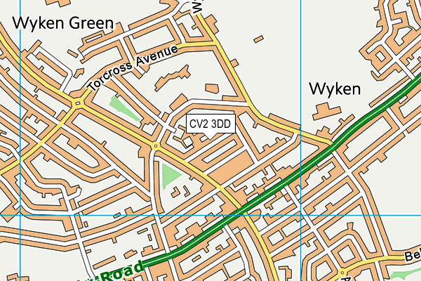 CV2 3DD map - OS VectorMap District (Ordnance Survey)