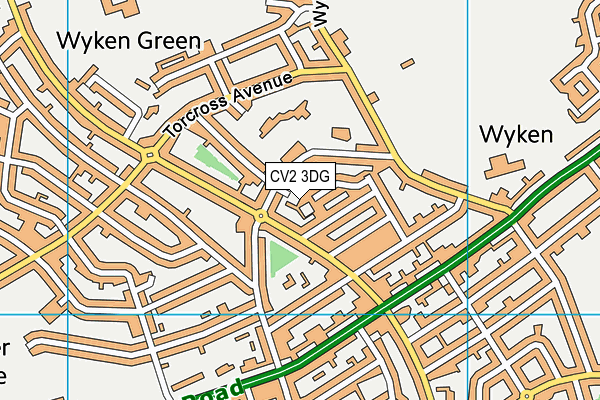 CV2 3DG map - OS VectorMap District (Ordnance Survey)