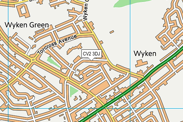 CV2 3DJ map - OS VectorMap District (Ordnance Survey)