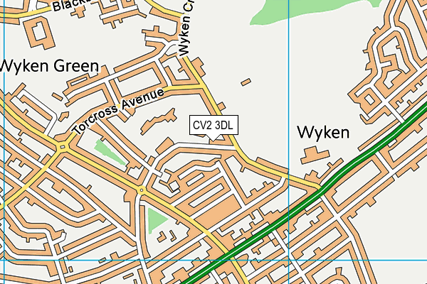 CV2 3DL map - OS VectorMap District (Ordnance Survey)