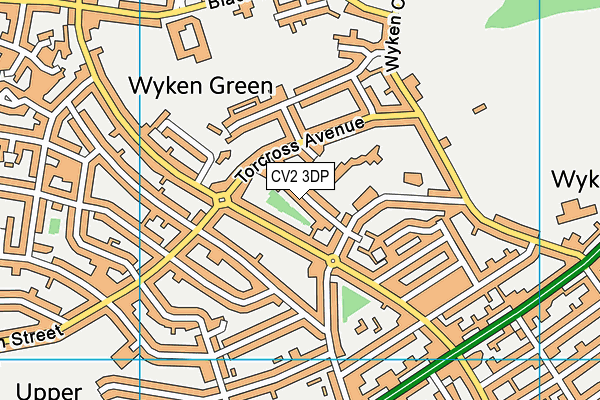 CV2 3DP map - OS VectorMap District (Ordnance Survey)