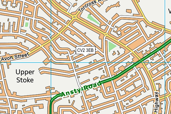 CV2 3EB map - OS VectorMap District (Ordnance Survey)