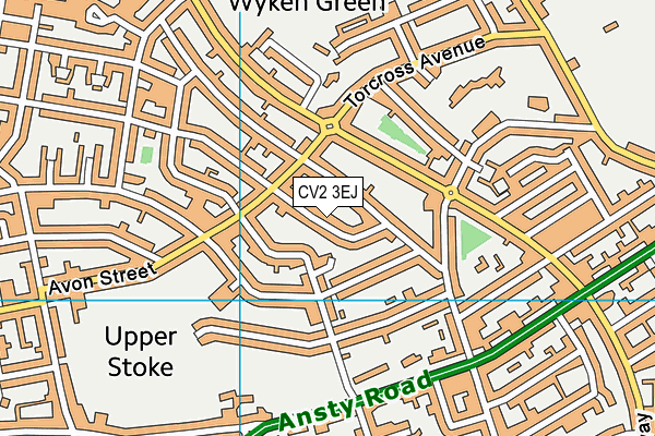 CV2 3EJ map - OS VectorMap District (Ordnance Survey)