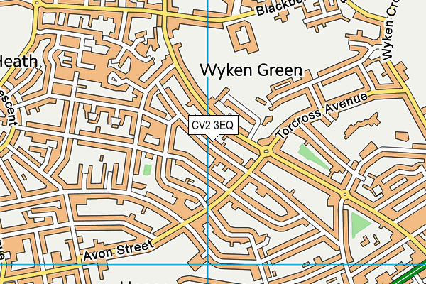 CV2 3EQ map - OS VectorMap District (Ordnance Survey)