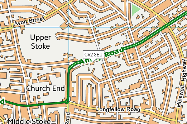 CV2 3EU map - OS VectorMap District (Ordnance Survey)