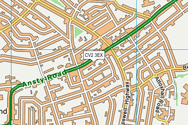 CV2 3EX map - OS VectorMap District (Ordnance Survey)