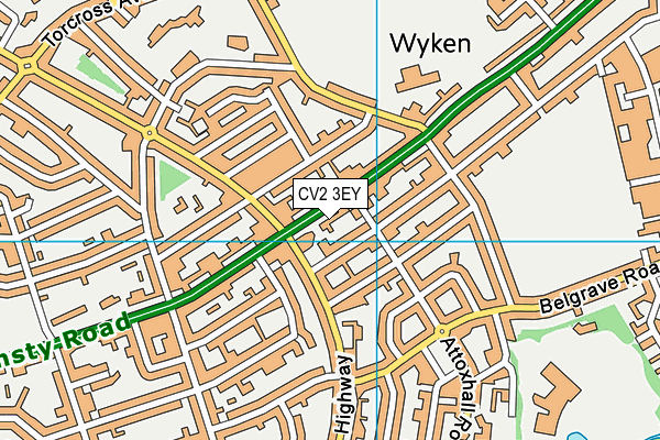 CV2 3EY map - OS VectorMap District (Ordnance Survey)