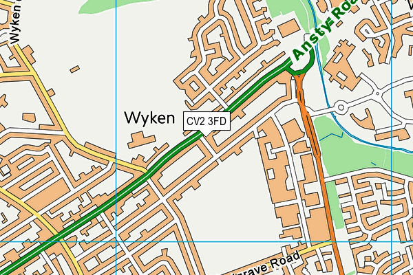 CV2 3FD map - OS VectorMap District (Ordnance Survey)