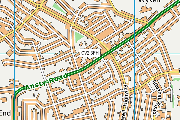 CV2 3FH map - OS VectorMap District (Ordnance Survey)