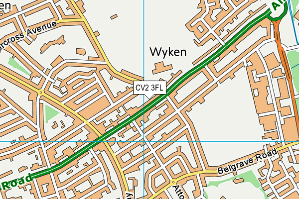 CV2 3FL map - OS VectorMap District (Ordnance Survey)