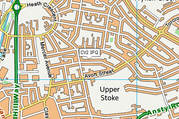 CV2 3FQ map - OS VectorMap District (Ordnance Survey)