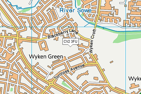 CV2 3FU map - OS VectorMap District (Ordnance Survey)