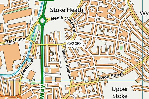 CV2 3FX map - OS VectorMap District (Ordnance Survey)