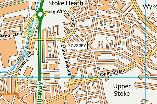 CV2 3FY map - OS VectorMap District (Ordnance Survey)