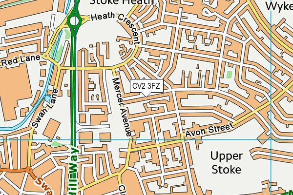 CV2 3FZ map - OS VectorMap District (Ordnance Survey)