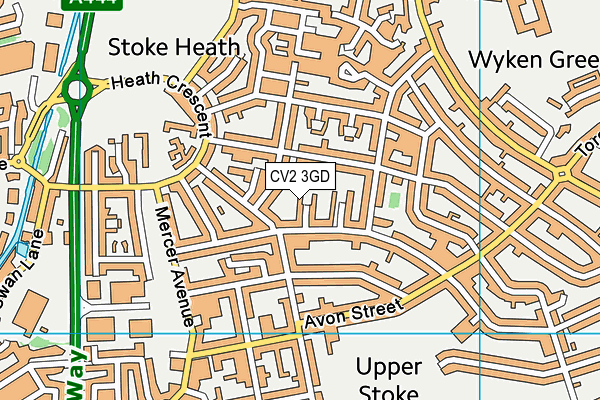 CV2 3GD map - OS VectorMap District (Ordnance Survey)