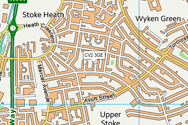CV2 3GE map - OS VectorMap District (Ordnance Survey)