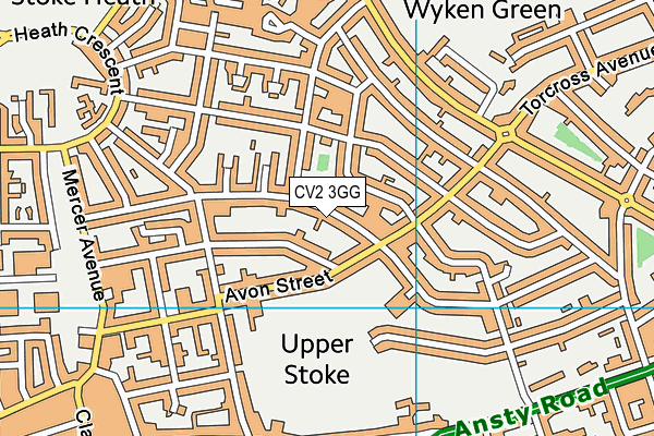 CV2 3GG map - OS VectorMap District (Ordnance Survey)