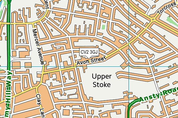 CV2 3GJ map - OS VectorMap District (Ordnance Survey)