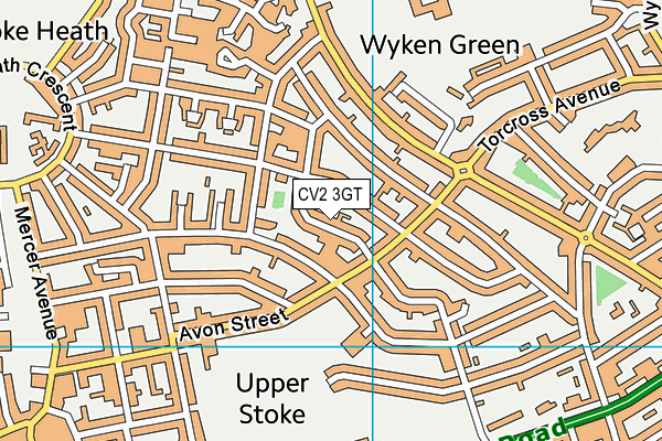 CV2 3GT map - OS VectorMap District (Ordnance Survey)