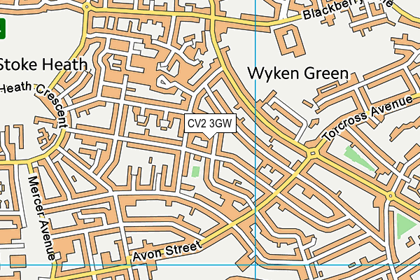 CV2 3GW map - OS VectorMap District (Ordnance Survey)