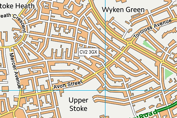 CV2 3GX map - OS VectorMap District (Ordnance Survey)